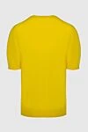 Cotton short sleeve jumper yellow for men Cesare di Napoli - Textured pattern. Short sleeve. 100% cotton. Country of manufacture: Italy. Care: specialized cleaning - photo 6