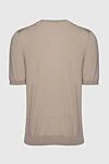 Cotton short sleeve jumper beige for men Cesare di Napoli - Textured pattern. Short sleeve. 100% cotton. Country of manufacture: Italy. Care: specialized cleaning - photo 6