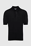 Cesare di Napoli Cotton and silk polo black for men - 50% cotton, 50% silk. Buttons. Country of manufacture: Italy. Care: specialized cleaning - photo 1