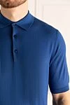 Cesare di Napoli Cotton polo blue for men - 100% cotton. Closure: Buttons. Country of manufacture: Italy. Care: specialized cleaning - photo 5