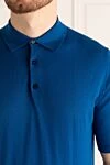 Cesare di Napoli Cotton polo blue for men - 100% cotton. Closure: Buttons. Country of manufacture: Italy. Care: specialized cleaning - photo 5