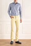 Jacob Cohen Cotton jeans yellow for men - logo, contrast stitching. 96% cotton, 4% elastane. buttons. Three side pockets, two back pockets. Country of manufacture: Italy. Care: specialized cleaning - photo 3
