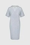 Tonet Gray cotton dress for women - short sleeve. 90% cotton, 10% polyamide. Country of manufacture: Italy. Care: specialized cleaning - photo 1