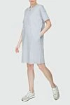 Gray cotton dress for women Tonet - short sleeve. 90% cotton, 10% polyamide. Country of manufacture: Italy. Care: specialized cleaning - photo 2