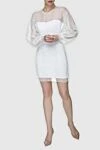 Herve Leger White polyamide and viscose dress for women - zipper. transparent mesh. 67% polyamide, 33% viscose. Country of manufacture: Italy. Care: specialized cleaning - photo 3