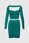 Herve Leger Costume with skirt made of polyamide and viscose green for women - structured fabric. 51% polyamide, 49% viscose. Country of manufacture: Italy. Care: specialized cleaning - photo 1