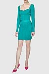 Herve Leger Costume with skirt made of polyamide and viscose green for women - structured fabric. 51% polyamide, 49% viscose. Country of manufacture: Italy. Care: specialized cleaning - photo 3