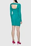 Costume with skirt made of polyamide and viscose green for women Herve Leger - structured fabric. 51% polyamide, 49% viscose. Country of manufacture: Italy. Care: specialized cleaning - photo 4