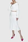 White women's suit with a skirt made of viscose and polyester Herve Leger - ruffle. 86% viscose, 14% polyester. Country of manufacture: Italy. Care: specialized cleaning - photo 2