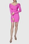 Mini pink women's bandage dress Herve Leger - 86% viscose, 14% polyester. Country of manufacture: Italy. Care: specialized cleaning - photo 2