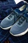 Santoni Кроссовки из кожи и текстиля серые мужские - контрастная подошва. внутренняя отделка кожа. кожа, текстиль. шнуровка. высота 2 см. Страна производитель: Италия. Уход: специализированная чистка - фото 7