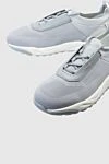 Santoni Кроссовки из кожи и текстиля серые мужские - контрастная подошва. внутренняя отделка кожа. кожа, текстиль. шнуровка. высота 2 см. Страна производитель: Италия. Уход: специализированная чистка - фото 5