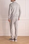 Men's sports suit made of cotton and polyester, gray Ermenegildo Zegna - Decor: Embroidered brand logo. Composition: 67% cotton, 33% polyester. Closure: Drawstring, zipper. Pockets: Four side pockets. Country of manufacture: Italy. Care: specialized cleaning - photo 4