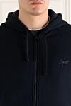 Ermenegildo Zegna Sports jacket made of cotton and polyester blue for men - hood. 67% cotton, 33% polyester. Closure: zipper. Country of manufacture: Italy. Care: specialized cleaning - photo 5