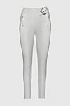 Ermanno Scervino Women's pants with buckles white - buckle. two pockets. polyamide. zipper, belt. Country of manufacture: Italy. Care: specialized cleaning - photo 1