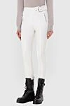 Ermanno Scervino Women's pants with buckles white - buckle. two pockets. polyamide. zipper, belt. Country of manufacture: Italy. Care: specialized cleaning - photo 3