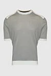 Stefano Ricci Short sleeve silk jumper gray for men - Contrasting cuffs and neckline. Short sleeve. 100% silk. Country of manufacture: Italy. Care: specialized cleaning - photo 1