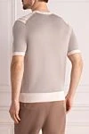 Short sleeve silk jumper gray for men Stefano Ricci - Contrasting cuffs and neckline. Short sleeve. 100% silk. Country of manufacture: Italy. Care: specialized cleaning - photo 4