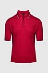Stefano Ricci Поло з шовку, бавовни та льону червоне чоловіче - Контрастне оздоблення. 60% шовк, 25% льон, 15% бавовна. гудзики. Країна виробник: Італія. Догляд: спеціалізоване чищення - фото 1