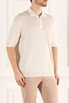 Stefano Ricci White silk polo shirt with a classic collar and button placket - 100% silk. Buttons. Country of manufacture: Italy. Care: specialized cleaning - photo 3