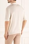 White silk polo shirt with a classic collar and button placket Stefano Ricci - 100% silk. Buttons. Country of manufacture: Italy. Care: specialized cleaning - photo 4