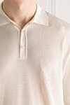 Stefano Ricci White silk polo shirt with a classic collar and button placket - 100% silk. Buttons. Country of manufacture: Italy. Care: specialized cleaning - photo 5