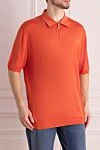 Stefano Ricci Поло из шелка оранжевое мужское - 100% шёлк. Молния. Страна производитель: Италия. Уход: специализированная чистка - фото 3