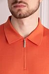 Stefano Ricci Поло из шелка оранжевое мужское - 100% шёлк. Молния. Страна производитель: Италия. Уход: специализированная чистка - фото 5