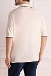 White cashmere and silk polo for men Stefano Ricci - Contrasting trim. 70% cashmere, 30% silk. Buttons. Country of manufacture: Italy. Care: specialized cleaning - photo 4