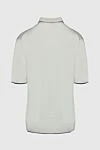 White cashmere and silk polo for men Stefano Ricci - Contrasting trim. 70% cashmere, 30% silk. Buttons. Country of manufacture: Italy. Care: specialized cleaning - photo 6