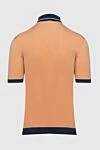 Трикотажне поло карамельного кольору з темно-синім оздобленням Stefano Ricci - Контрастне оздоблення. 55% шовк, 45% бавовна. гудзики. Країна виробник: Італія. Догляд: спеціалізоване чищення - фото 6
