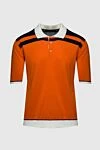 Stefano Ricci Яскраве помаранчеве поло з білим коміром і темним оздобленням плечей - Контрастне оздоблення. 55% шовк, 45% бавовна. гудзики. Країна виробник: Італія. Догляд: спеціалізоване чищення - фото 1