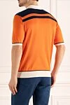 Яскраве помаранчеве поло з білим коміром і темним оздобленням плечей Stefano Ricci - Контрастне оздоблення. 55% шовк, 45% бавовна. гудзики. Країна виробник: Італія. Догляд: спеціалізоване чищення - фото 4