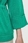 Max&Moi Green cardigan for women - Fastener: tie. V-neck. 58% silk, 33% linen, 7% cashmere, 2% lurex. Country of manufacture: Italy. Care: specialized cleaning - photo 5