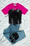 Women's neon fuchsia bodysuit with contrast mini logo (markdown) MSGM - Decoration: brand logo. Material: 100% cotton. snaps. Country of manufacture: Italy. Care: specialized cleaning - photo 6