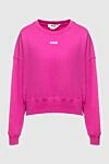 MSGM Pink cotton sweatshirt for women - logo. 100% cotton. Country of manufacture: Italy. Care: specialized cleaning - photo 1