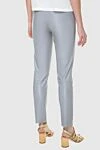 Women's leather leggings in gray with a tailored fit Max&Moi - 50% leather, 47% cotton, 3% elastane. elastic belt. Country of manufacture: Italy. Care: specialized cleaning - photo 4