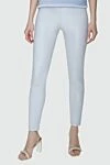 Women's leather pants in light gray with a tailored fit Max&Moi - 50% leather, 47% cotton, 3% elastane. elastic belt. Country of manufacture: Italy. Care: specialized cleaning - photo 2