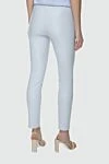 Women's leather pants in light gray with a tailored fit Max&Moi - 50% leather, 47% cotton, 3% elastane. elastic belt. Country of manufacture: Italy. Care: specialized cleaning - photo 4