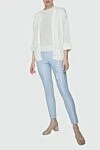 Blue trousers for women Max&Moi - 50% leather, 47% cotton, 3% elastane. elastic belt. Country of manufacture: Italy. Care: specialized cleaning - photo 2