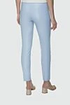 Blue trousers for women Max&Moi - 50% leather, 47% cotton, 3% elastane. elastic belt. Country of manufacture: Italy. Care: specialized cleaning - photo 4