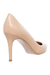 Classic women's beige leather shoes Gianvito Rossi - logo on the insole. genuine leather. Heel height: 8 centimeters. Country of manufacture: Italy. Care: specialized cleaning - photo 4