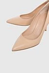 Gianvito Rossi Classic women's beige leather shoes - logo on the insole. genuine leather. Heel height: 8 centimeters. Country of manufacture: Italy. Care: specialized cleaning - photo 5