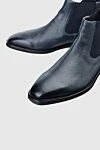 Pellettieri di Parma Men's black leather boots - Textured leather. 100% leather. Elastic inserts. Sole Height: 1.5cm. Outsole: Other materials. Country of manufacture: Italy. Care: specialized cleaning - photo 5