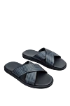 Doucal`s Black leather flip flops for men - abstract pattern. leather interior. 100% genuine leather. polyurethane. Country of manufacture: Italy. Care: specialized cleaning - photo 3