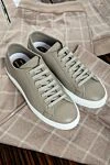 Doucal`s Beige leather sneakers for men - contrast sole. leather interior trim. 100% genuine leather. Closure: lace. height 2 cm. Country of manufacture: Italy. Care: specialized cleaning - photo 7