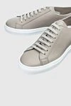 Doucal`s Beige leather sneakers for men - contrast sole. leather interior trim. 100% genuine leather. Closure: lace. height 2 cm. Country of manufacture: Italy. Care: specialized cleaning - photo 5