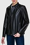 Peserico Women's black genuine leather jacket - 100% genuine leather. Closure: zipper. two side pockets. Country of manufacture: Italy. Care: specialized cleaning - photo 3