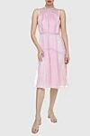 Fleur de Paris Pink polyester dress for women - zipper. high neck, ruffle. 100% polyester. Country of manufacture: Italy. Care: specialized cleaning - photo 3