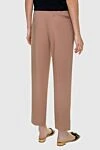 Brown cotton trousers for women Tonet - belt. two pockets. 97% cotton, 3% elastane. zipper, button. Country of manufacture: Italy. Care: specialized cleaning - photo 4